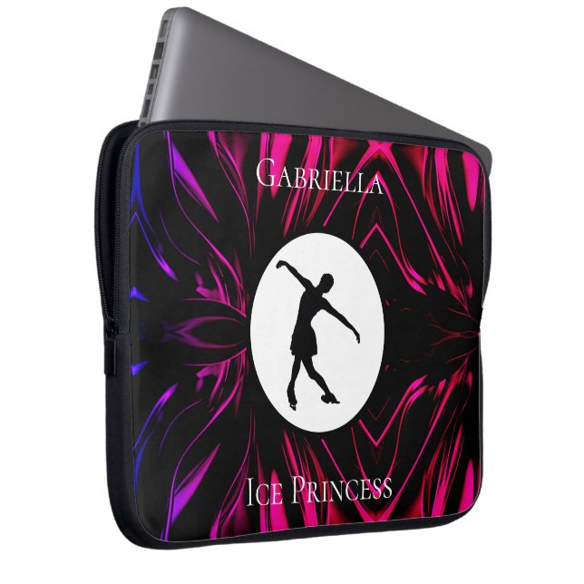 Figure Skating "Ice Princess" Personalised Laptop Sleeve (Front Right)