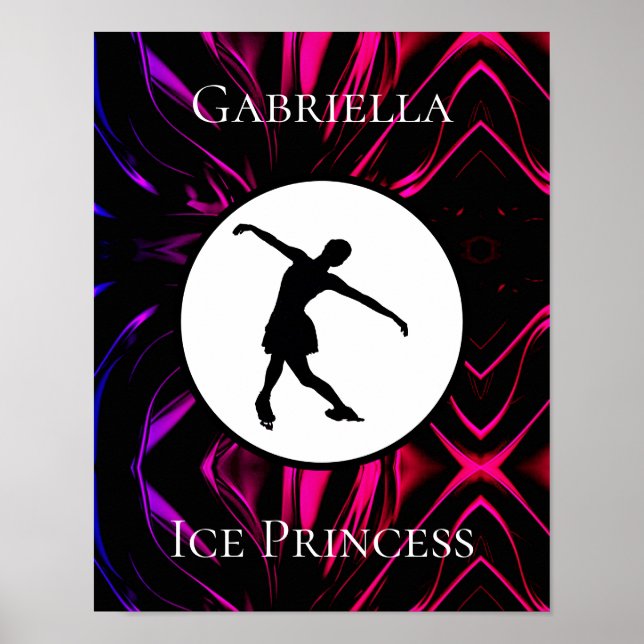 Figure Skating "Ice Princess" Personalised Poster (Front)