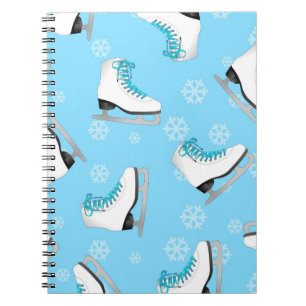 Figure Skating - Ice Skates Blue with Snowflakes Notebook