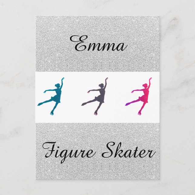 Figure Skating / Ice Skating Custom Name Postcard (Front)