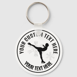 Figure Skating Ice Skating  Female Custom Key Ring