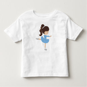 Figure Skating, Ice Skating Girl, Brown Hair Toddler T-Shirt