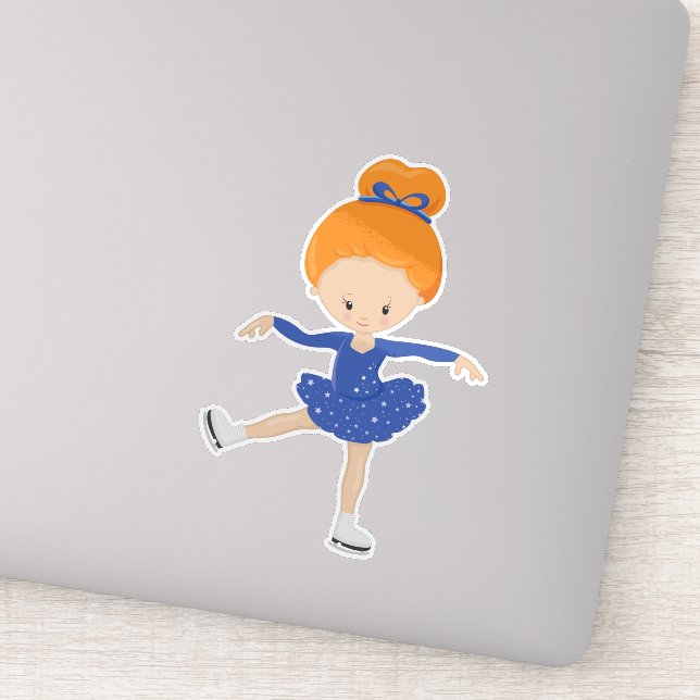 Figure Skating, Ice Skating Girl, Orange Hair (Detail)