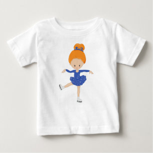 Figure Skating, Ice Skating Girl, Orange Hair Baby T-Shirt