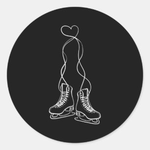 Figure Skating Ice Skating Shoe Classic Round Sticker