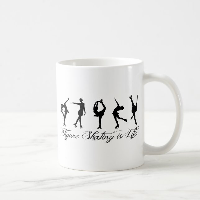 Figure Skating is Life - Script & Skaters Coffee Mug (Right)