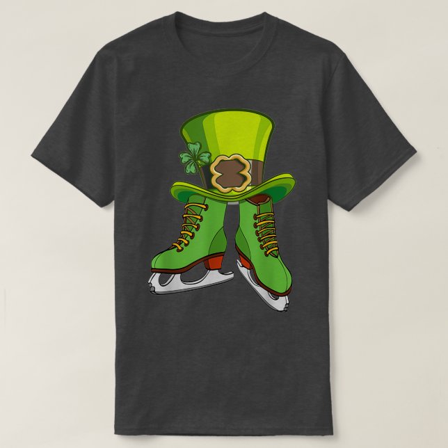 Figure Skating Leprechaun St Patricks Day Men Wome T-Shirt (Design Front)