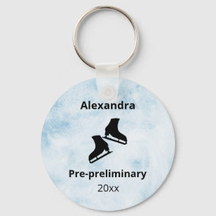 Figure skating level test year blue ice keychain