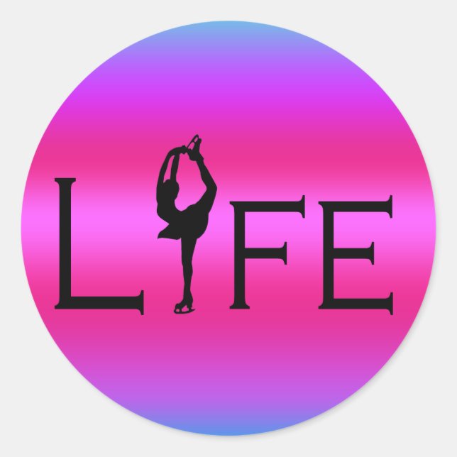 figure skating "life" - Purple & Pink Sticker (Front)
