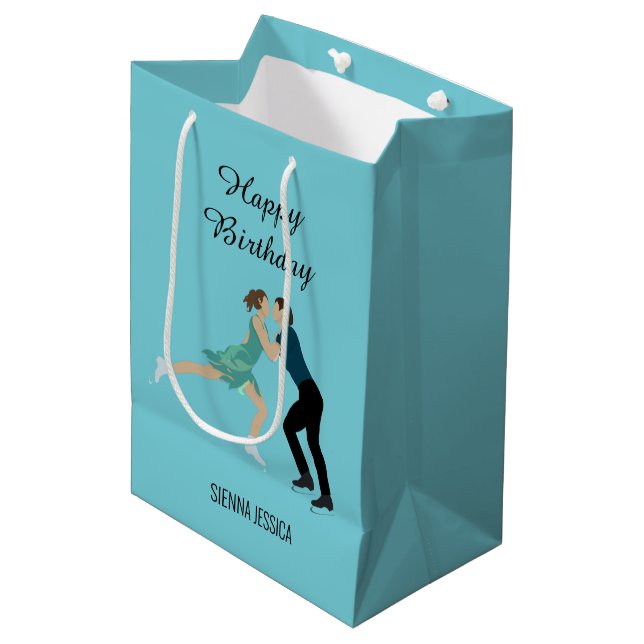 Figure Skating Medium Gift Bag (Front Angled)