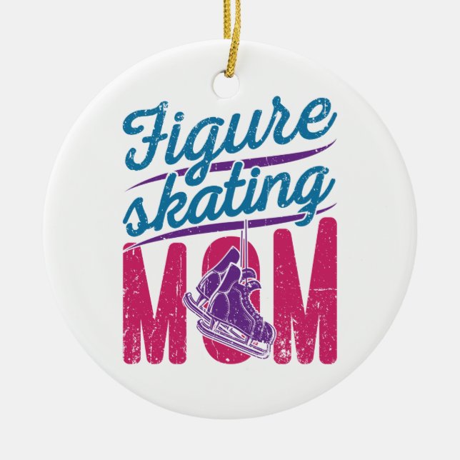 Figure Skating Mum Ice Skating Mother Mama Ceramic Ornament (Front)