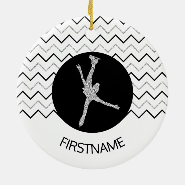 Figure skating ornament - Black silver (female) (Back)