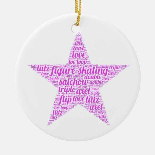 Figure Skating Ornament Customised With Your Name (Front)