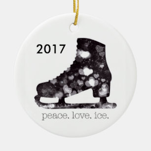 Figure Skating Ornament Peace Love Ice