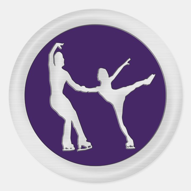 Figure Skating Pair Classic Round Sticker (Front)