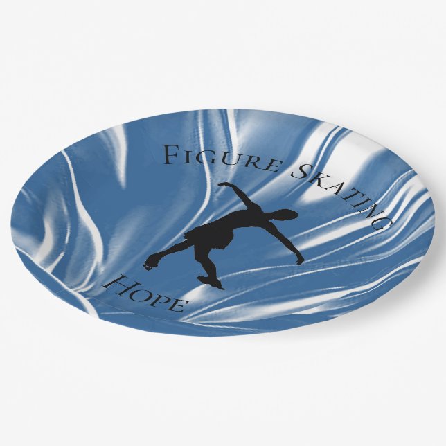 Figure Skating Party Paper Plate w/Name (Angled)