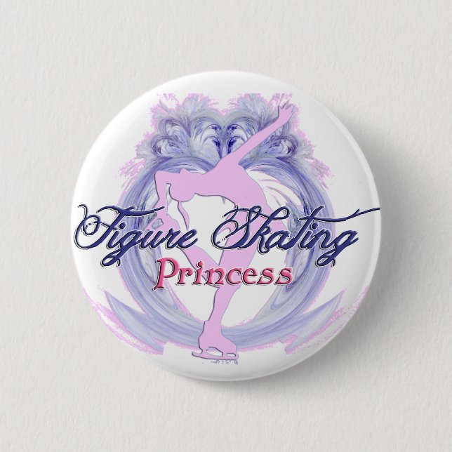 Figure Skating Princess 6 Cm Round Badge (Front)