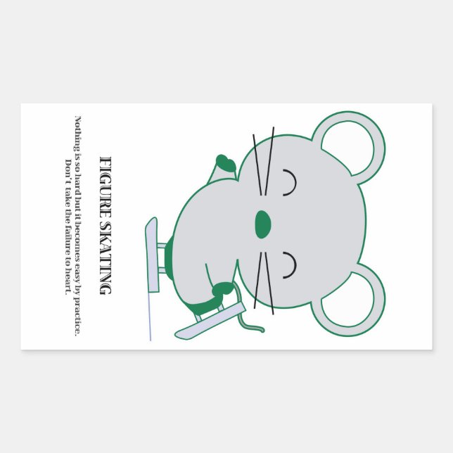 Figure skating rectangular sticker (Front)