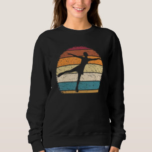 Figure Skating Retro Vintage Ice Skater Skates Spo Sweatshirt