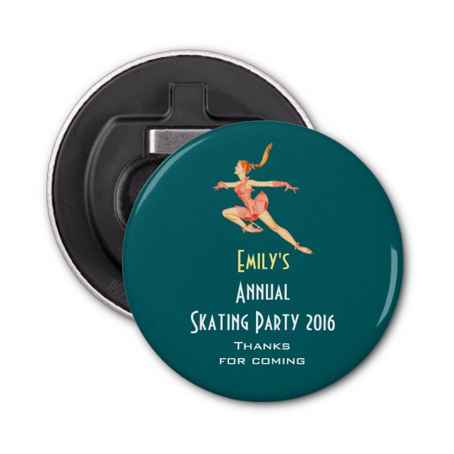 Figure Skating Skate Party Thanks Bottle Opener (Front)