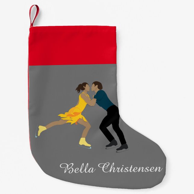 Figure Skating Small Christmas Stocking (Front)