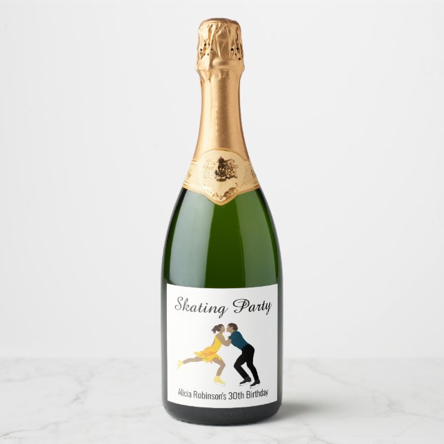 Figure Skating Sparkling Wine Label (Front)