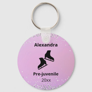 Figure skating test level year pink keychain