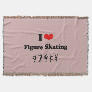 Figure Skating Throw Blanket, Heart, Love Blanket