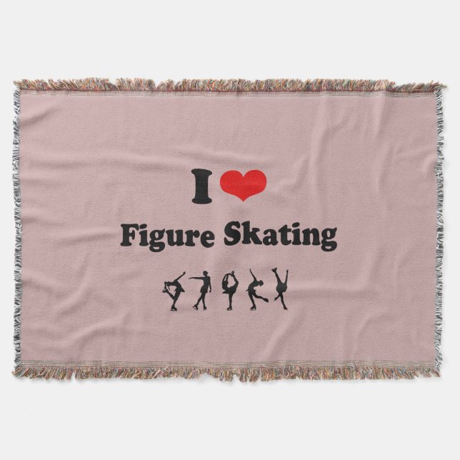 Figure Skating Throw Blanket, Heart, Love Blanket (Front)