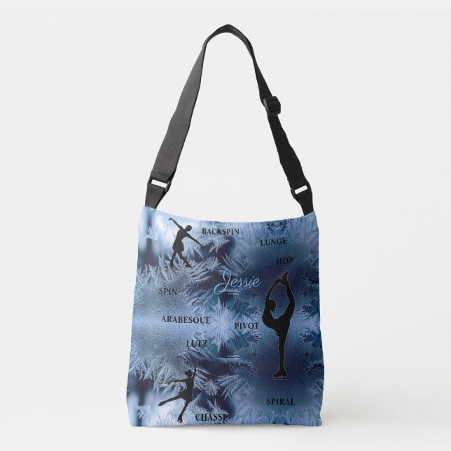 Figure Skating Typography Frozen Crossbody Bag (Front)