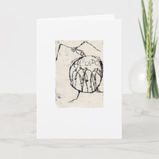 Figure with owl card