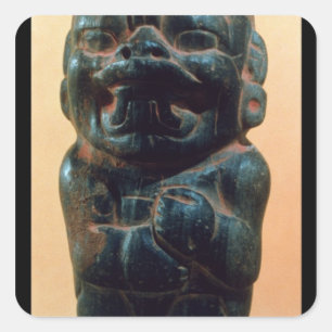 Figure with the head of a Jaguar Square Sticker
