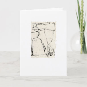 Figure with tomb & crown card