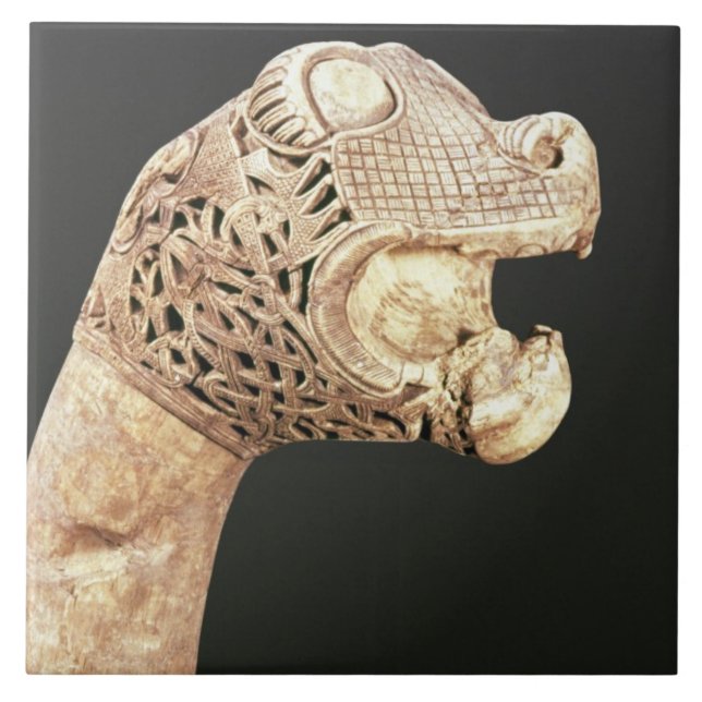 Figurehead of a Viking Longship, found at Oseberg, Tile (Front)