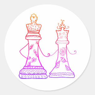 Figures Chess, Queen & King Love Sticker