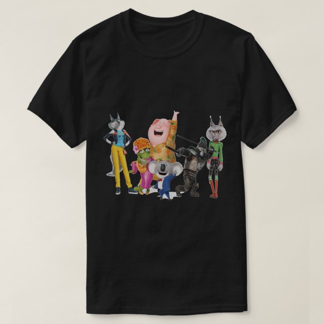 Figures from sing 2 movie Sticker T-Shirt (Design Front)