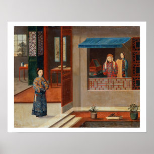 Figures in a dressing room interior poster