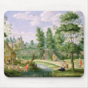 Figures in the Grounds of a Country House Mouse Pad