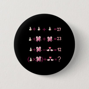 Figures Math Equation Teacher Algebra Silly Goose 6 Cm Round Badge