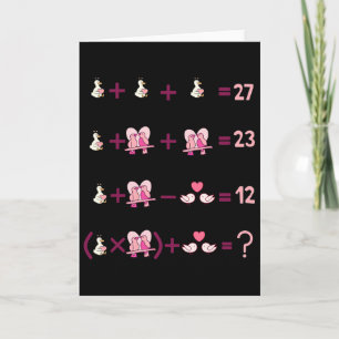 Figures Math Equation Teacher Algebra Silly Goose  Card