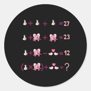 Figures Math Equation Teacher Algebra Silly Goose Classic Round Sticker