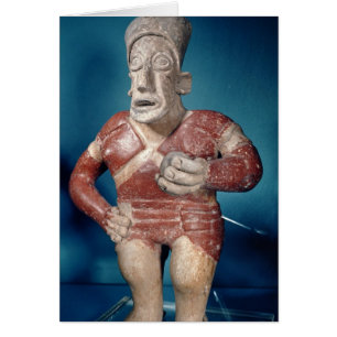 Figurine of a tlachtli player wearing a helmet