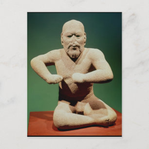 Figurine of a wrestler postcard