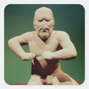 Figurine of a wrestler square sticker
