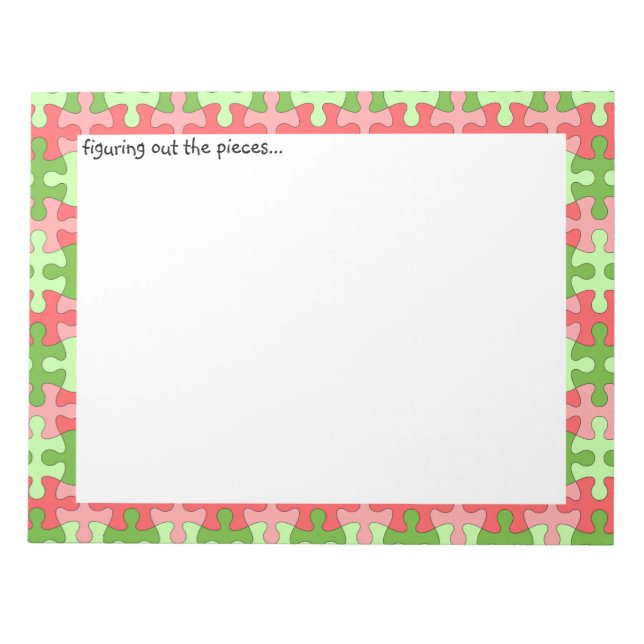 Figuring out the Pieces Puzzle Notepad (Front)