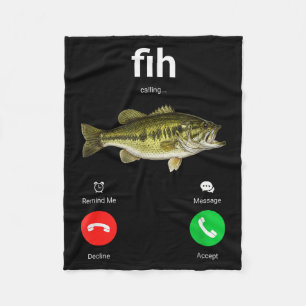 Fih Calling Decline Accept Funny Phone Call Misspe Fleece Blanket