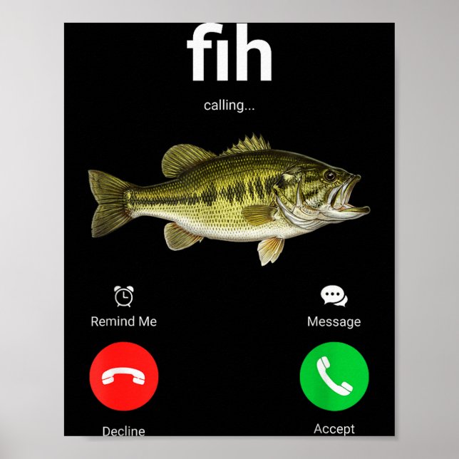 Fih Calling Decline Accept Funny Phone Call Misspe Poster (Front)