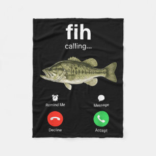 Fih Calling Decline Accept Phone Call Funny Fish Fleece Blanket