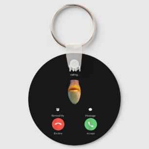 Fih Calling Decline Accept Phone Call Funny Fish Key Ring