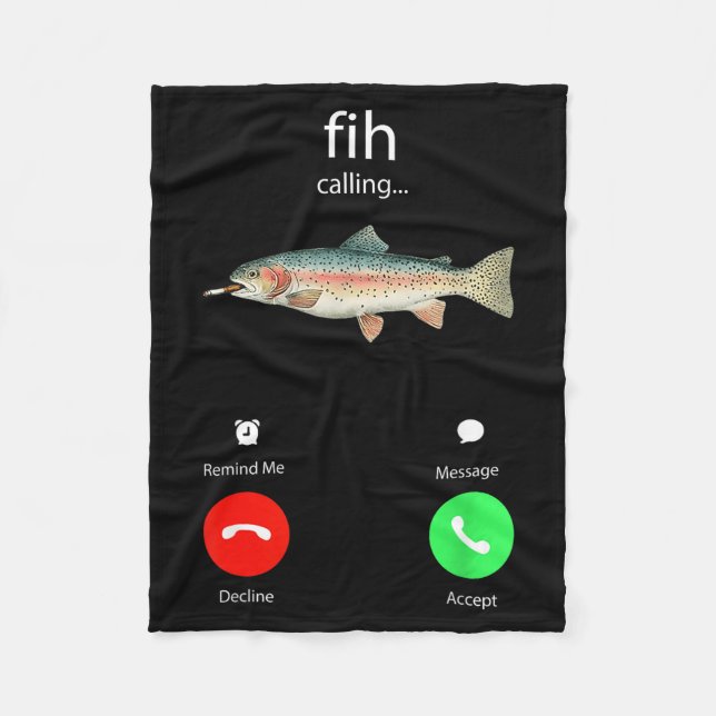 Fih Calling Remind Me Message Decline Accept Phone Fleece Blanket (Front)
